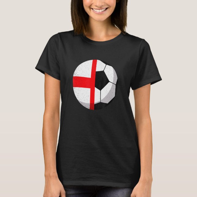 Camiseta Half England Flag Half Football Soccer (Frente)