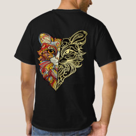 Camiseta Half Face Lion Art Men’s T-Shirt