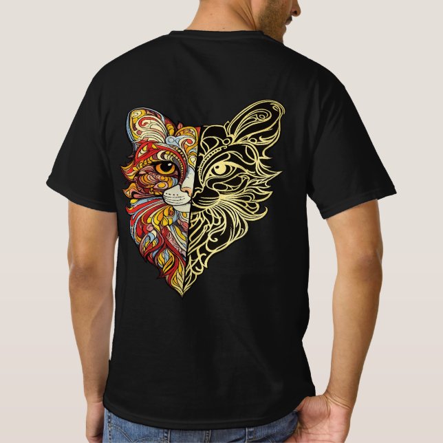 Camiseta Half Face Lion Art Men’s T-Shirt (Verso)