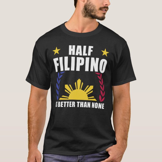 Camiseta Half Filipino Americano Filipinas Pinoy Pinay (Frente)