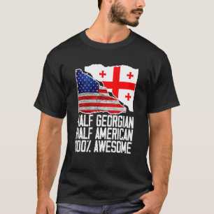 Camiseta Half Georgian Half American Georgia Flag Patri