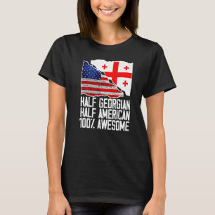 Camiseta Half Georgian Half American Georgia Flag Patrio
