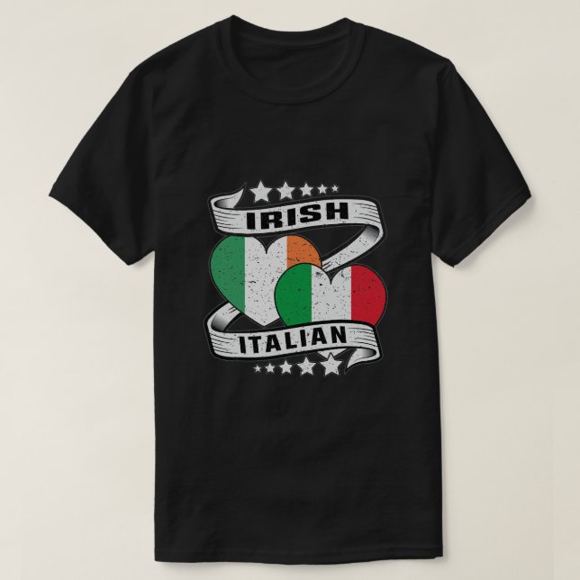 Camiseta Half Irish Half Irish Irish Flag (Frente do Design)