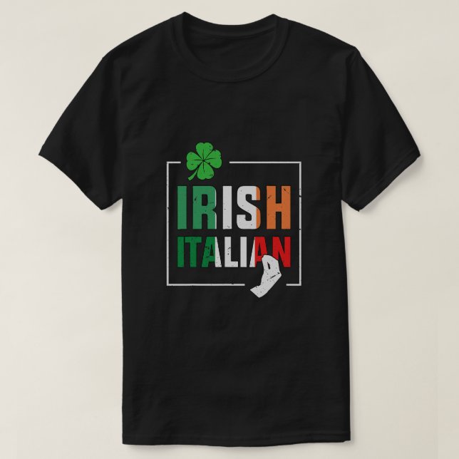 Camiseta Half Irish Half Irish Irish Flag (Frente do Design)
