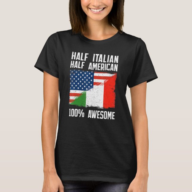 Camiseta Half Italian Half American  Italy American Roots P (Frente)