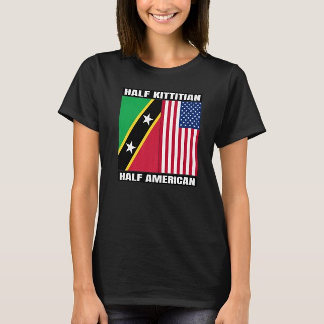 Camiseta Half Kittitian American Saint Kitts and Nevis Heri (Frente)
