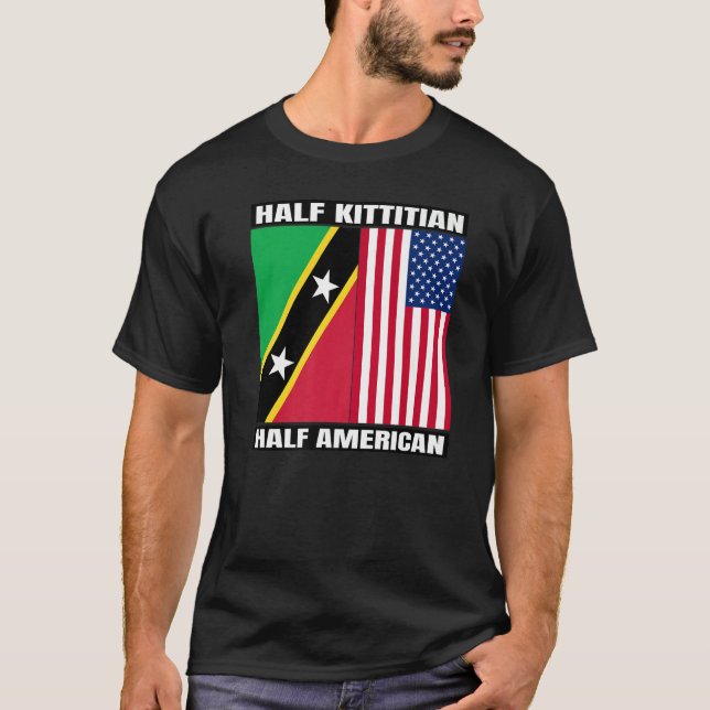 Camiseta Half Kittitian American Saint Kitts and Nevis Heri (Frente)