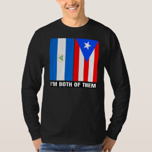 Camiseta Half Nicarágua Half Puerto Rican DNA Nicarágua Ro