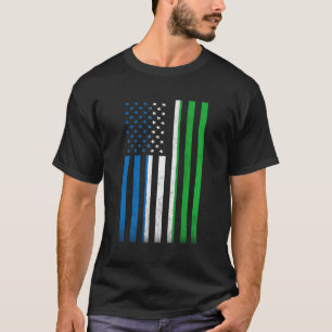 Camiseta Half Sierra Leonean Flag Vintage American Dentro M