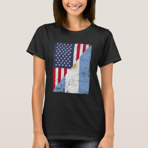 Camiseta Half USA Flag Half Argentina Flag American Argenti