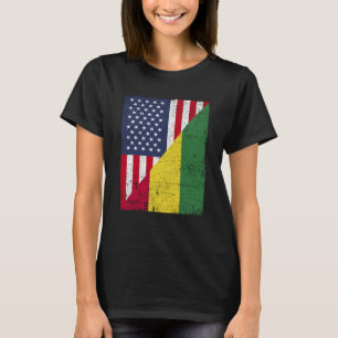 Camiseta Half USA Flag Half Bolivia Flag American Bolivian