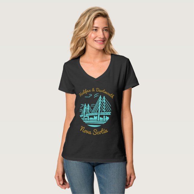 Camiseta Halifax e Dartmouth Nova Scotia - Dourado (Frente Completa)