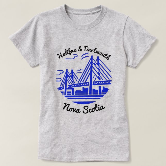 Camiseta Halifax e Dartmouth Nova Scotia T-Shirt (Frente do Design)