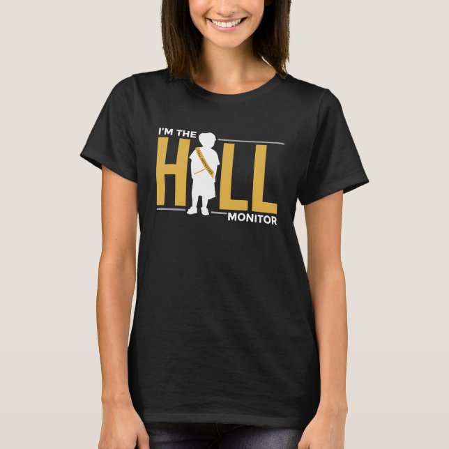 Camiseta Hall Monitor De Volta Para O Estudante Escolar (Frente)