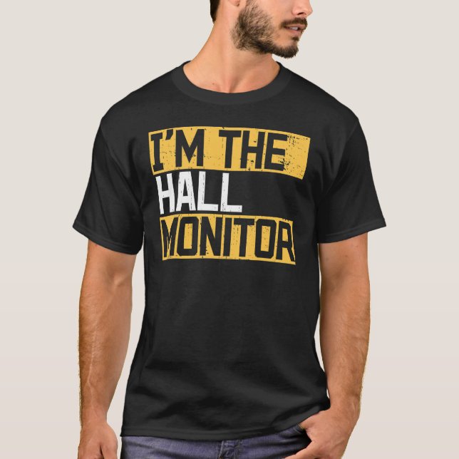 Camiseta Hall Monitor De Volta Para O Estudante Escolar (Frente)