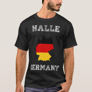 Camiseta Halle Germany Vintage Alemanha — Mapa de Bandeiras