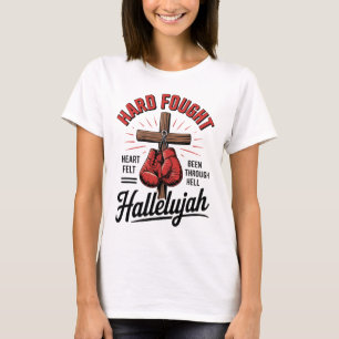 Camiseta Hallelujah Cristão Lutado Boxe Cruz Stre