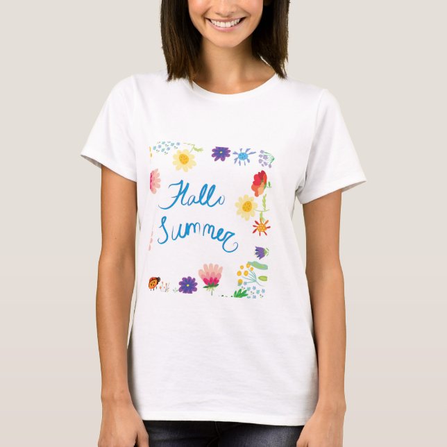 Camiseta Hallo Summerville - Ilustração Floral (Frente)