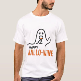 Camiseta Hallo-Wine Ghost Drinking Halloween Wine Lover