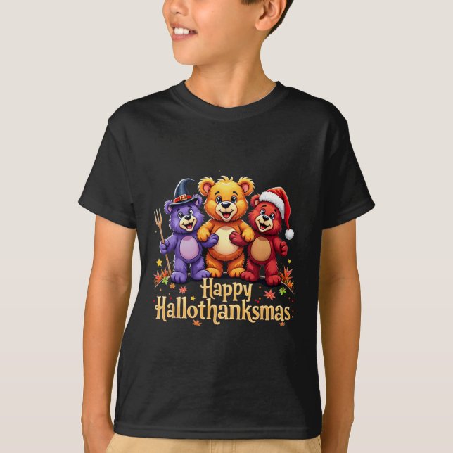Camiseta Hallothanksmas Bears Tee Halloween Ch (Frente)