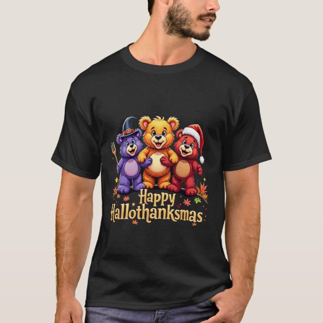 Camiseta Hallothanksmas Bears Tee Halloween Ch (Frente)