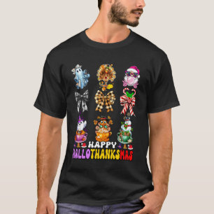 Camiseta Hallothanksmas Laço Coquete Dia das Bruxas Ação de
