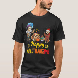 Camiseta Hallothanksmas Santa Sloth Halloween Thanksgiving