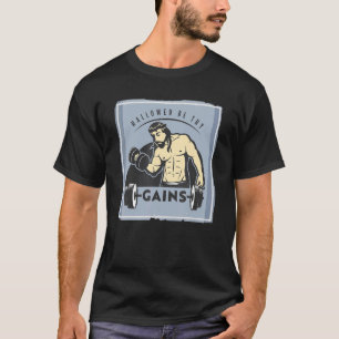 Camiseta Hallow Be Thains Muscle Jesus Levantando Peso
