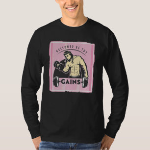 Camiseta Hallow Be Thains Muscle Jesus Levantando Peso