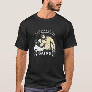 Camiseta Hallow Be Thains Muscle Jesus Levantando Peso