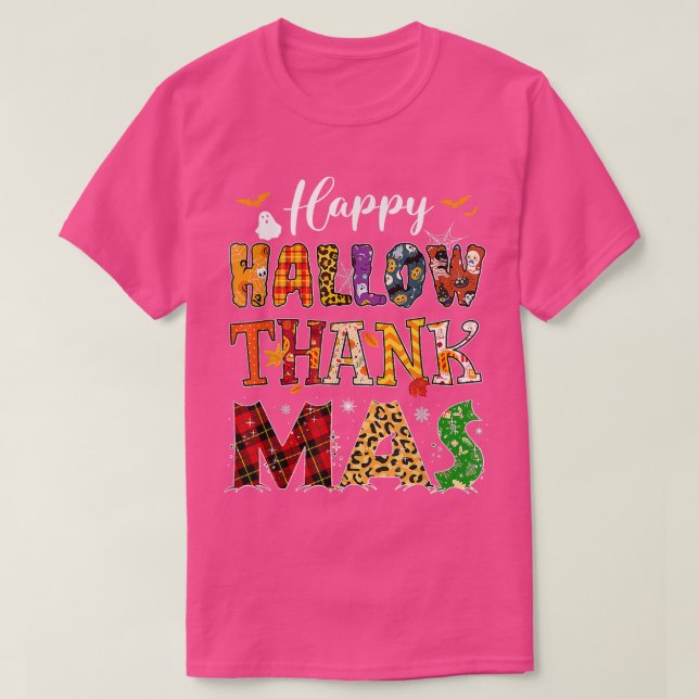 Camiseta Halloway Feliz FeriadoObrigadoMas Feliz Natal Obri (Frente do Design)