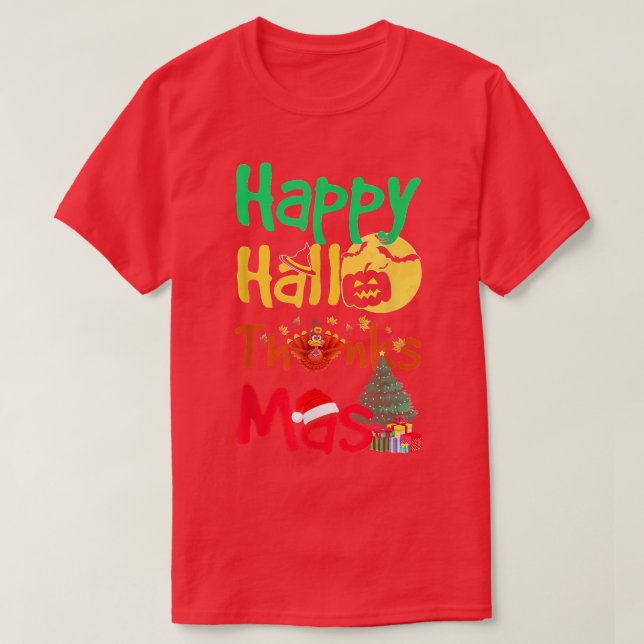 Camiseta Halloway Feliz FeriadoObrigadoMas Halloween (Frente do Design)