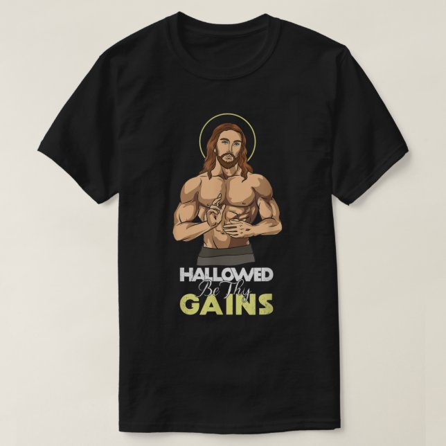 Camiseta HallowBe Thains Ganha Jesus Levantando o trabalho (Frente do Design)