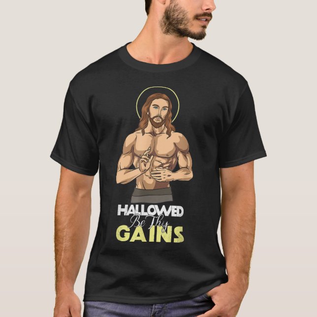Camiseta HallowBe Thains Ganha Jesus Levantando o trabalho (Frente)
