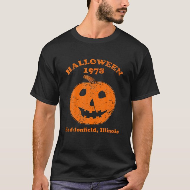 Camiseta Halloween 1978 Holiday Spooky Gift Myers Pumpkin H (Frente)