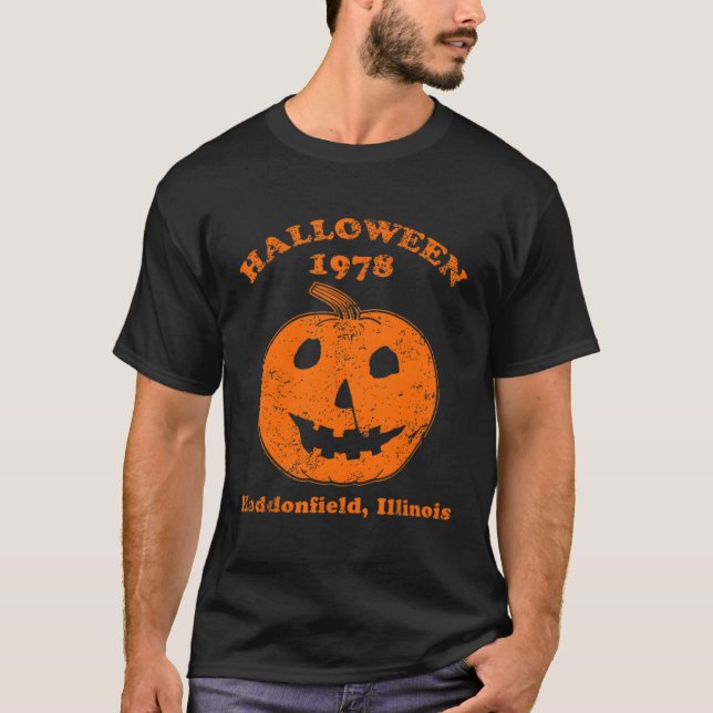 Camiseta Halloween 1978 Spooky Myers Pumpkin Haddonfield (Frente)