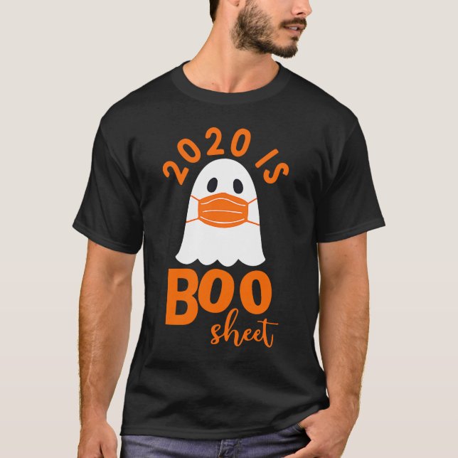 Camiseta Halloween 2020 é Boo Sheet (Frente)