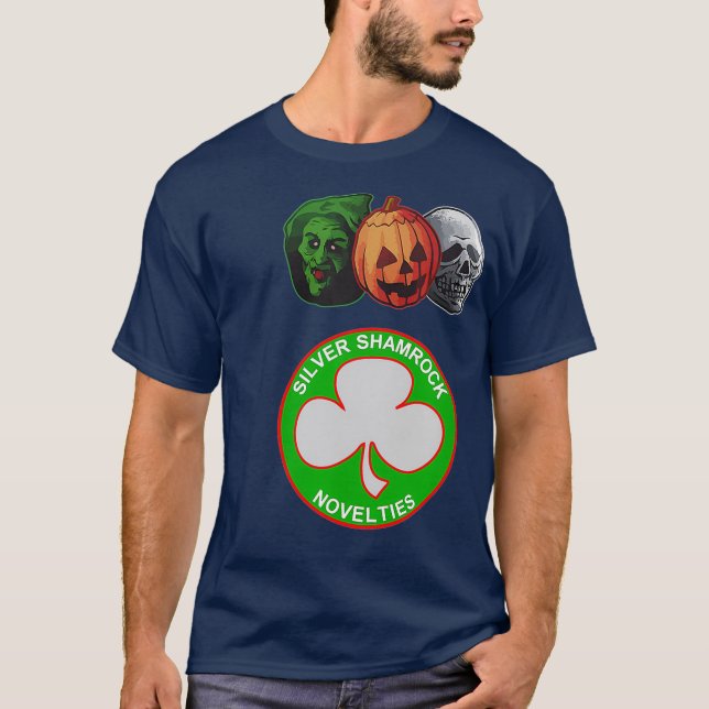Camiseta Halloween 3 Silver Shamrock Masks (Frente)