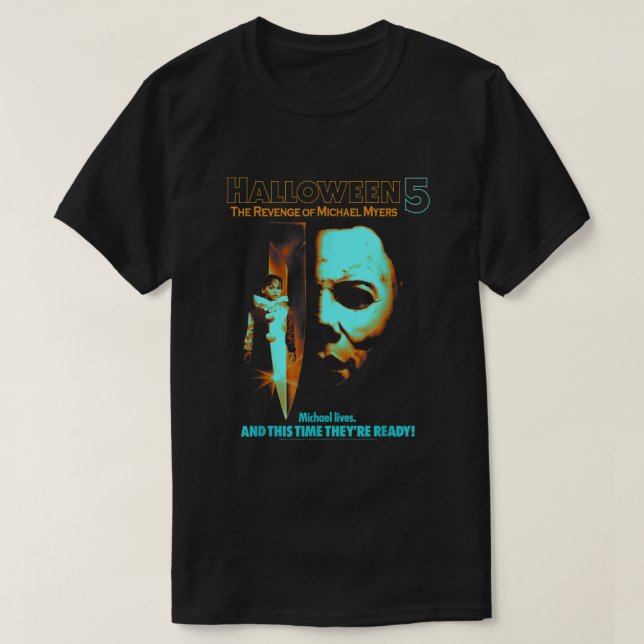 Camiseta Halloween 5 The Revenge of Michael Myers Two Tone  (Frente do Design)