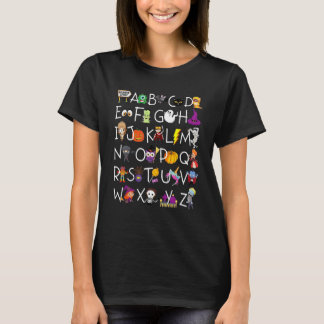 Camiseta Halloween Alphabet ABCs Learning Kindergarten Teac