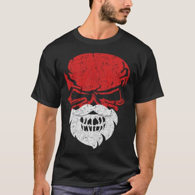 Camiseta Halloween and Christmas Skull Graphic Tees Hallowe (Frente)