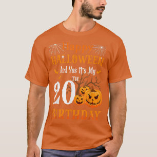 Camiseta Halloween Aniversário, Pumpkin, 20 de 20 anos