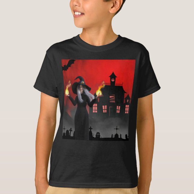 Camiseta Halloween assustador. (Frente)