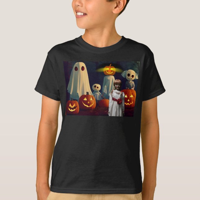Camiseta Halloween assustador. (Frente)