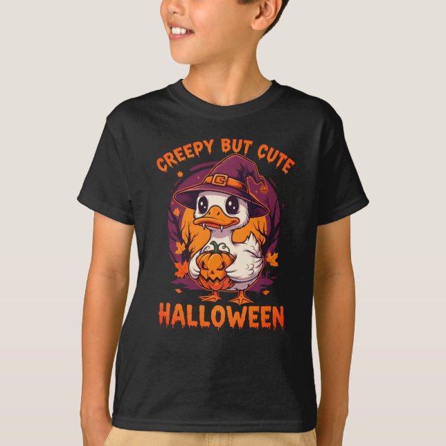 Camiseta Halloween assustador, mas bonito (Frente)