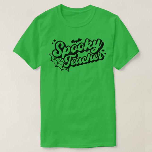 Camiseta Halloween Assustador Professor Troca ou Ensina Pia (Frente do Design)
