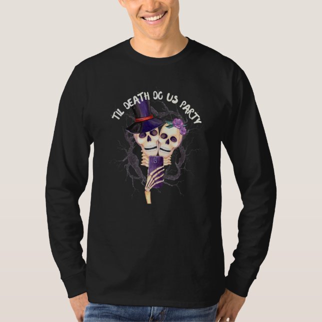 Camiseta Halloween Até que a Morte Nos Separe Selfie Desped (Frente)