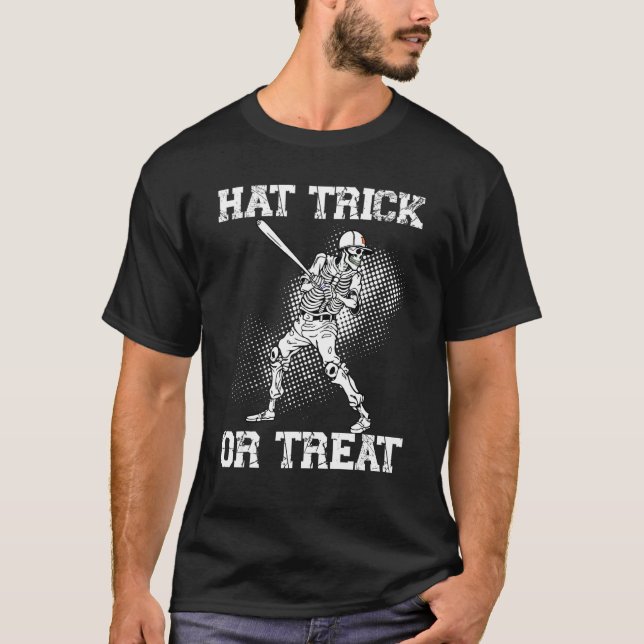 Camiseta Halloween Baseball Costume Baseball Player Trick O (Frente)