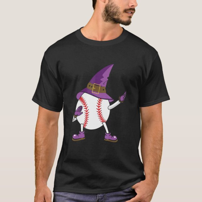 Camiseta Halloween Baseball Witch Baseball Player Halloween (Frente)