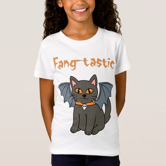 Camiseta Halloween Bat Cat (Frente)
